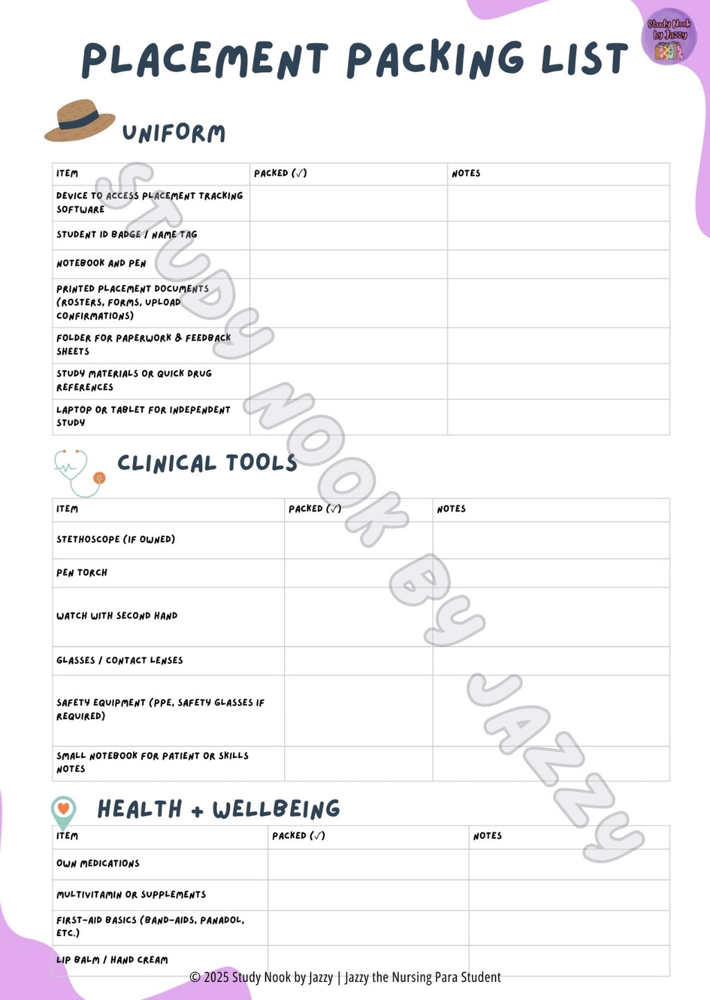 Semester + Placement Prep & Reflection Bundle