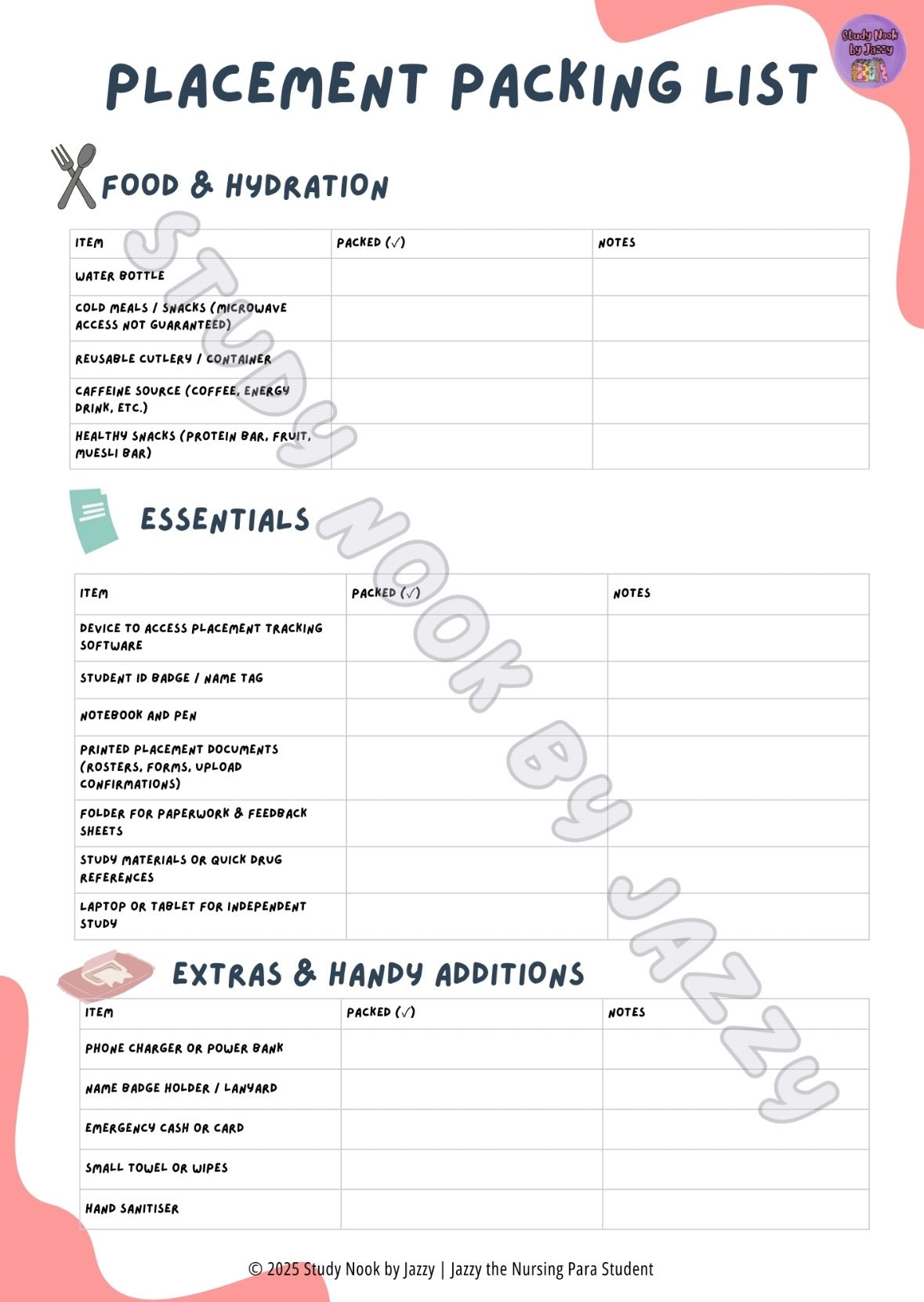 Semester + Placement Prep & Reflection Bundle