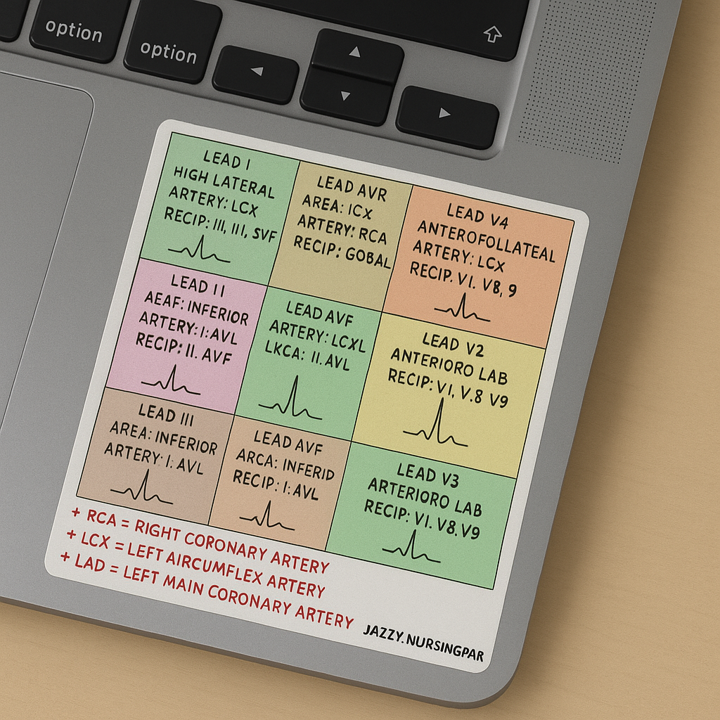 ECG Reading Guide Sticker